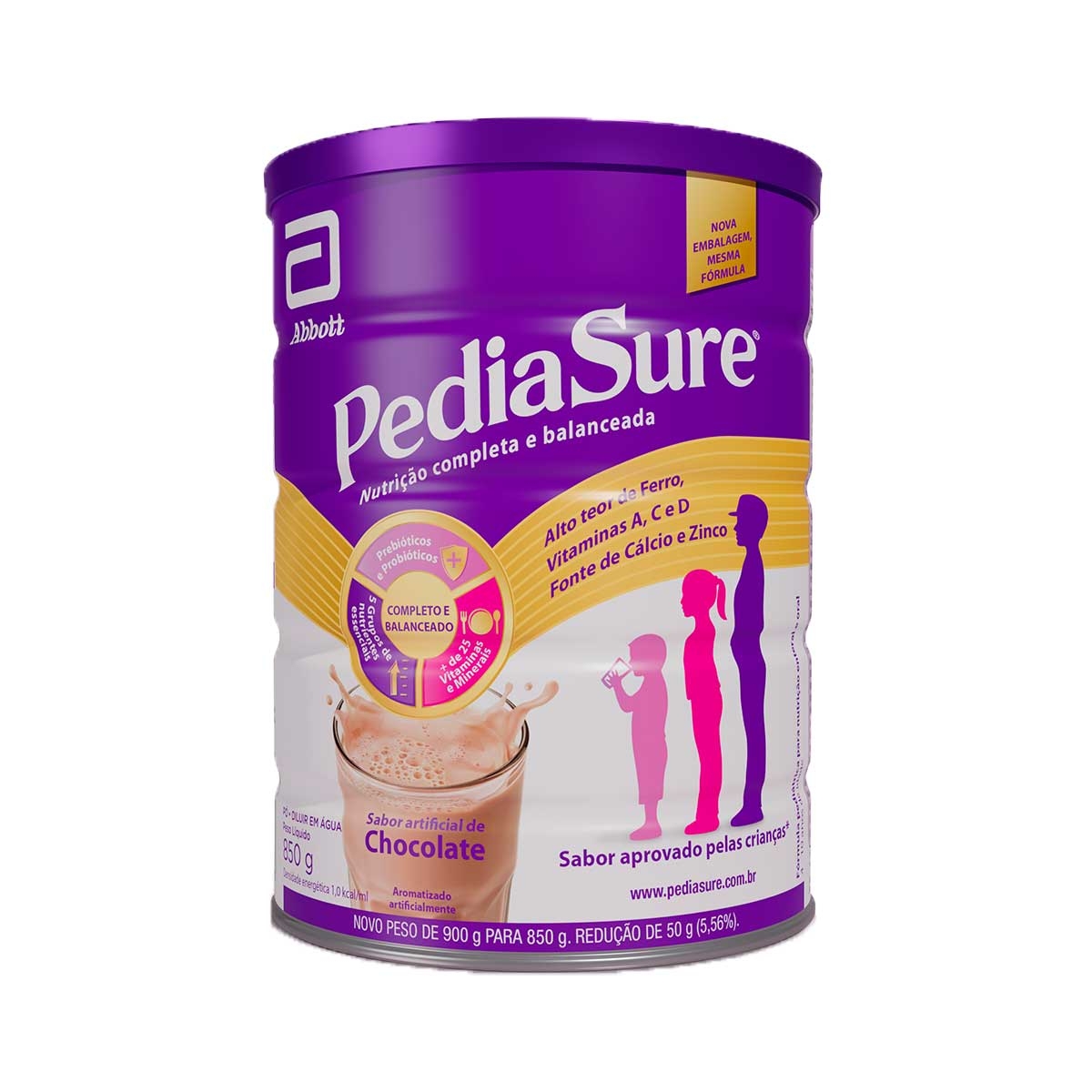 Suplemento Alimentar Infantil Pediasure 4 a 10 anos Chocolate 850g Menor preço em Suplemento Alimentar Infantil Pediasure 4 a 10 anos Chocolate 850g