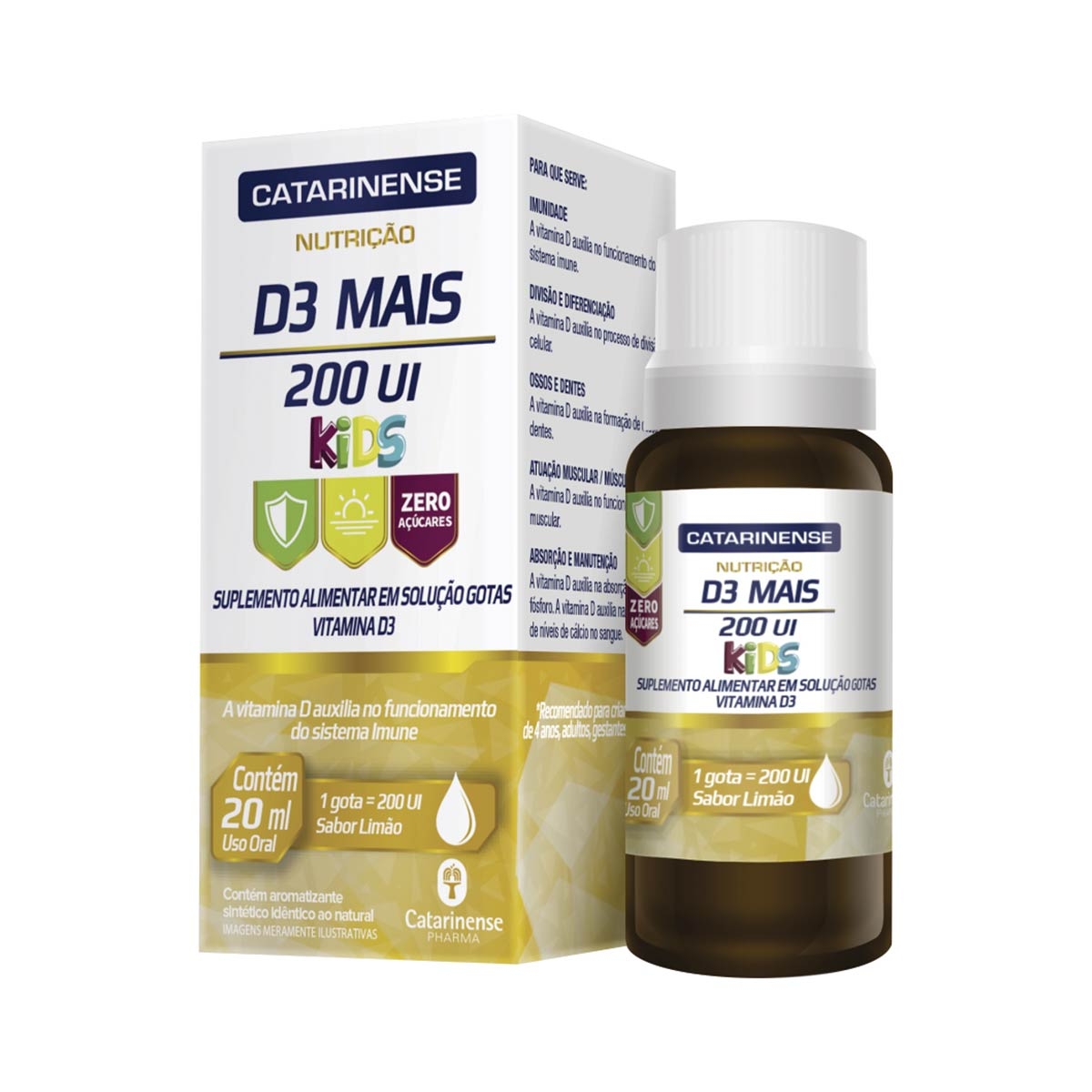 Suplemento Alimentar Vitamina D3 Mais 200UI Kids com 20ml