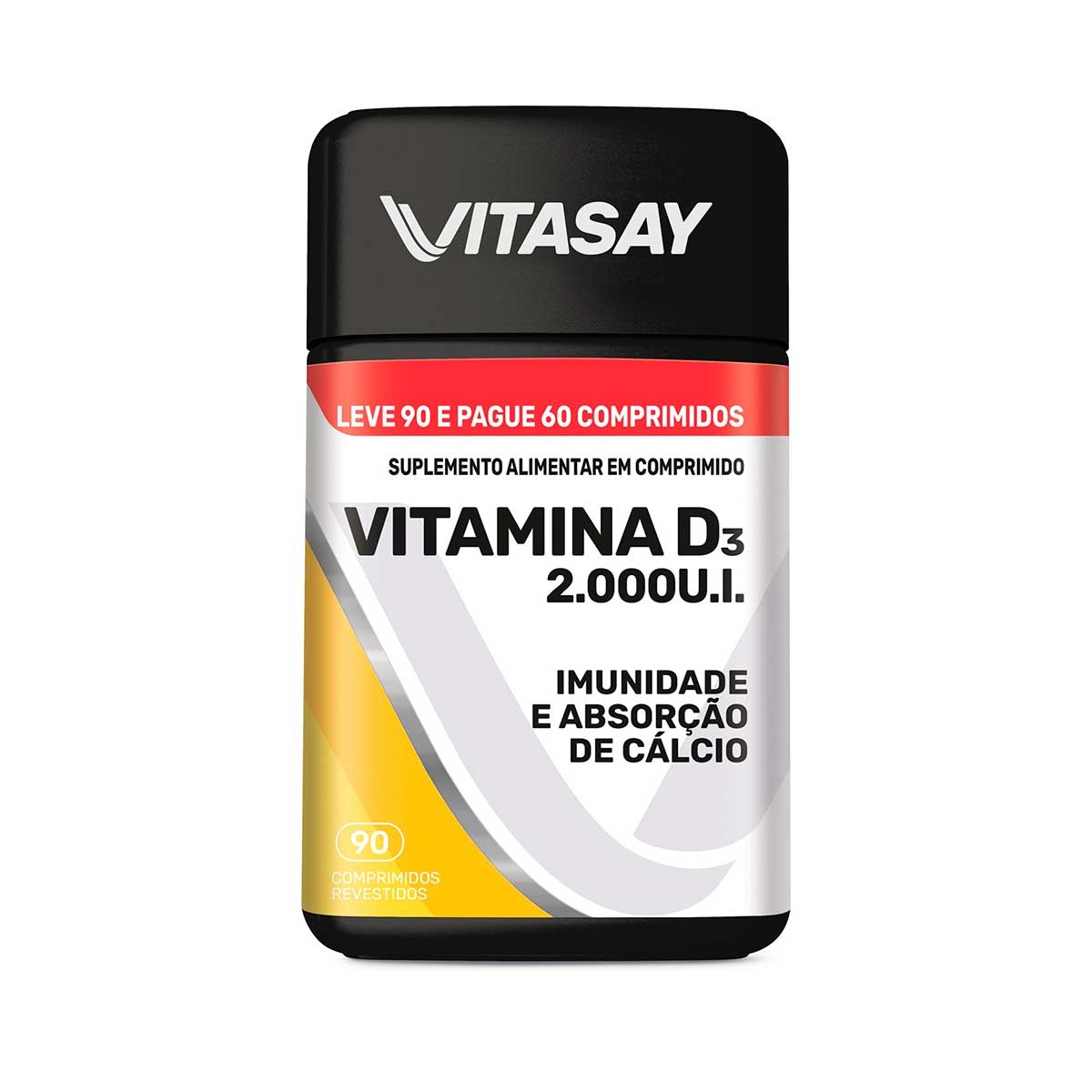 Suplemento Vitamínico Vitasay Vitamina D3 2000ui 90 Comprimidos Menor preço em Suplemento Vitamínico Vitasay Vitamina D3 2000ui 90 Comprimidos