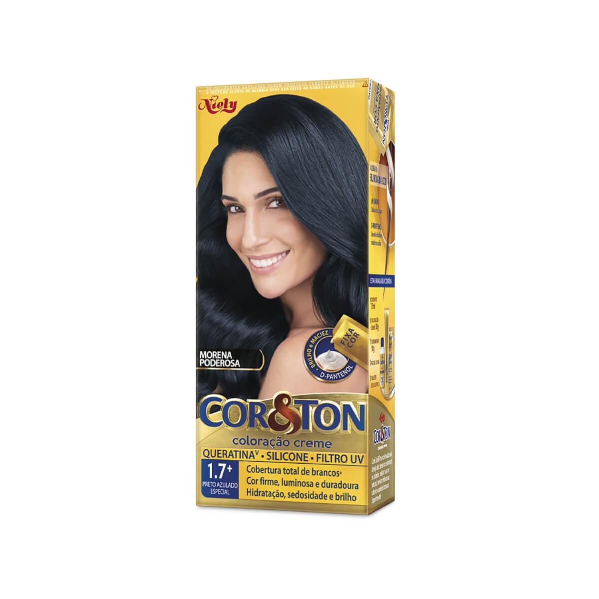 Tintura Cor e Ton Niely 1.7+ Preto Azulado Especial 1 Unidade