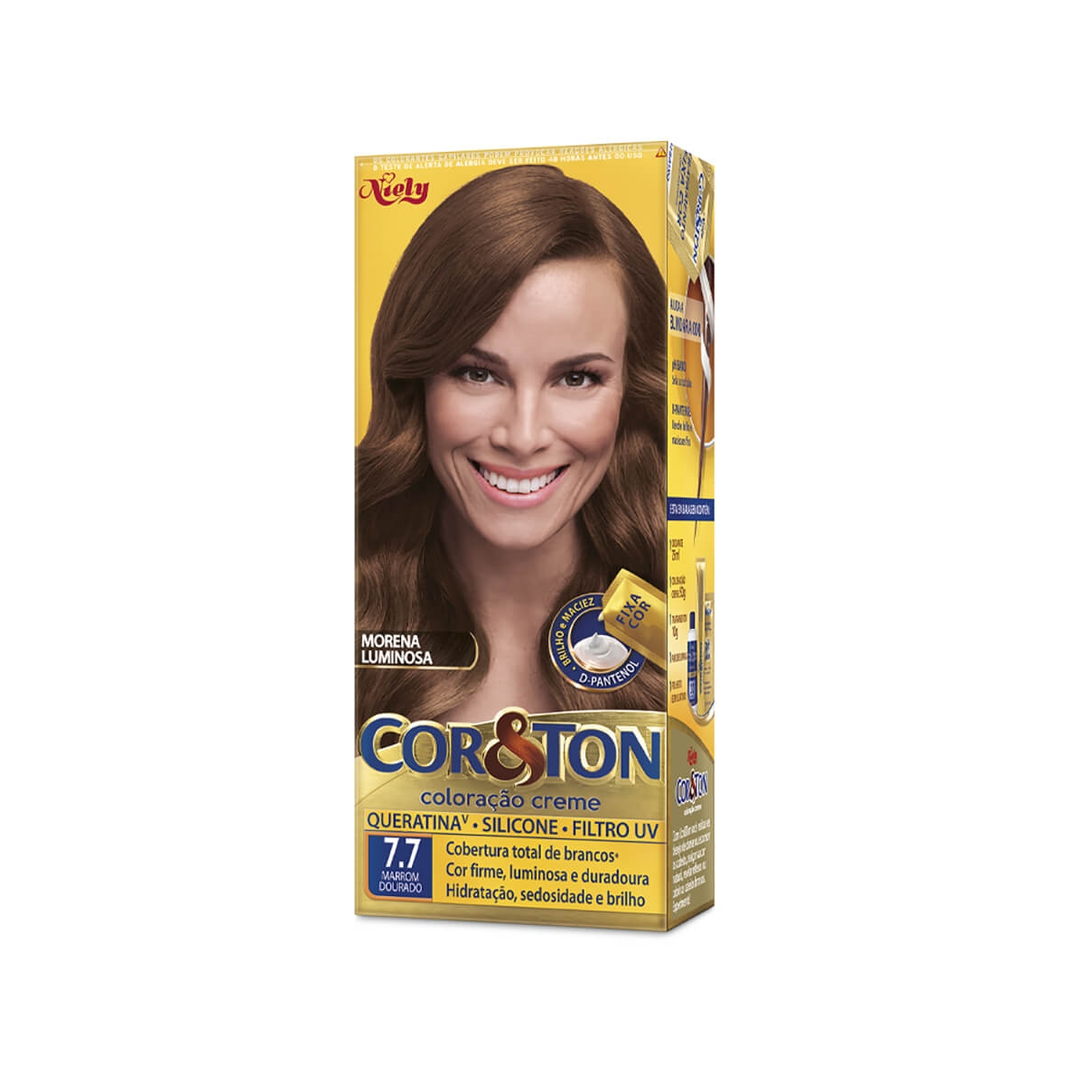 Tintura Cor e Ton Niely 7.7 Marron Dourado 1 Unidade
