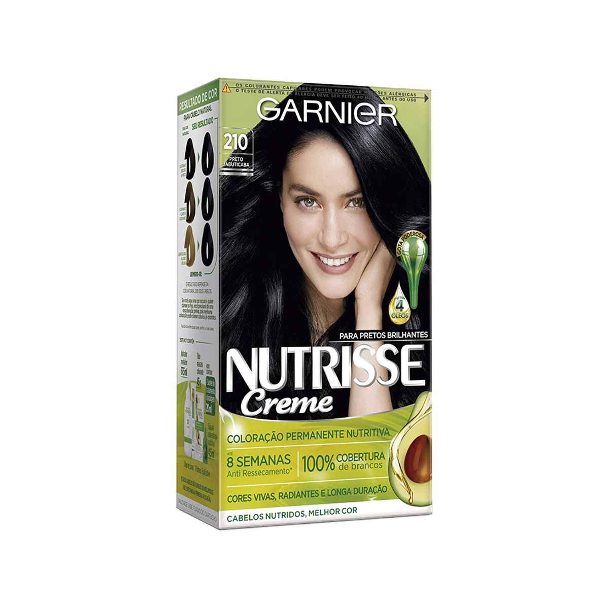 Tintura Permanente Nutrisse Creme 210 Preto Jabuticaba Garnier 1 Unidade