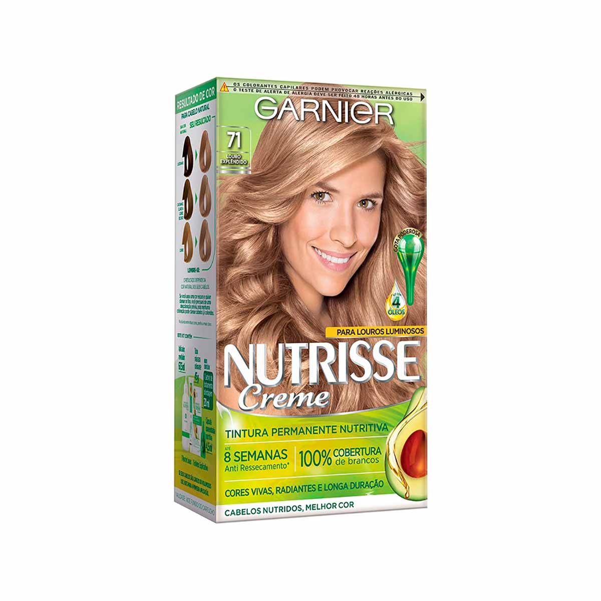 Tintura Permanente Nutrisse Creme 71 Louro Esplêndido Garnier 1 Unidade