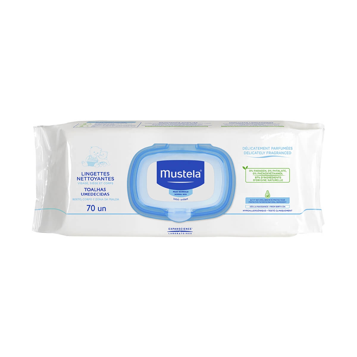 Lenços Umedecidos Mustela Bebê com 70 unidades 70 Unidades