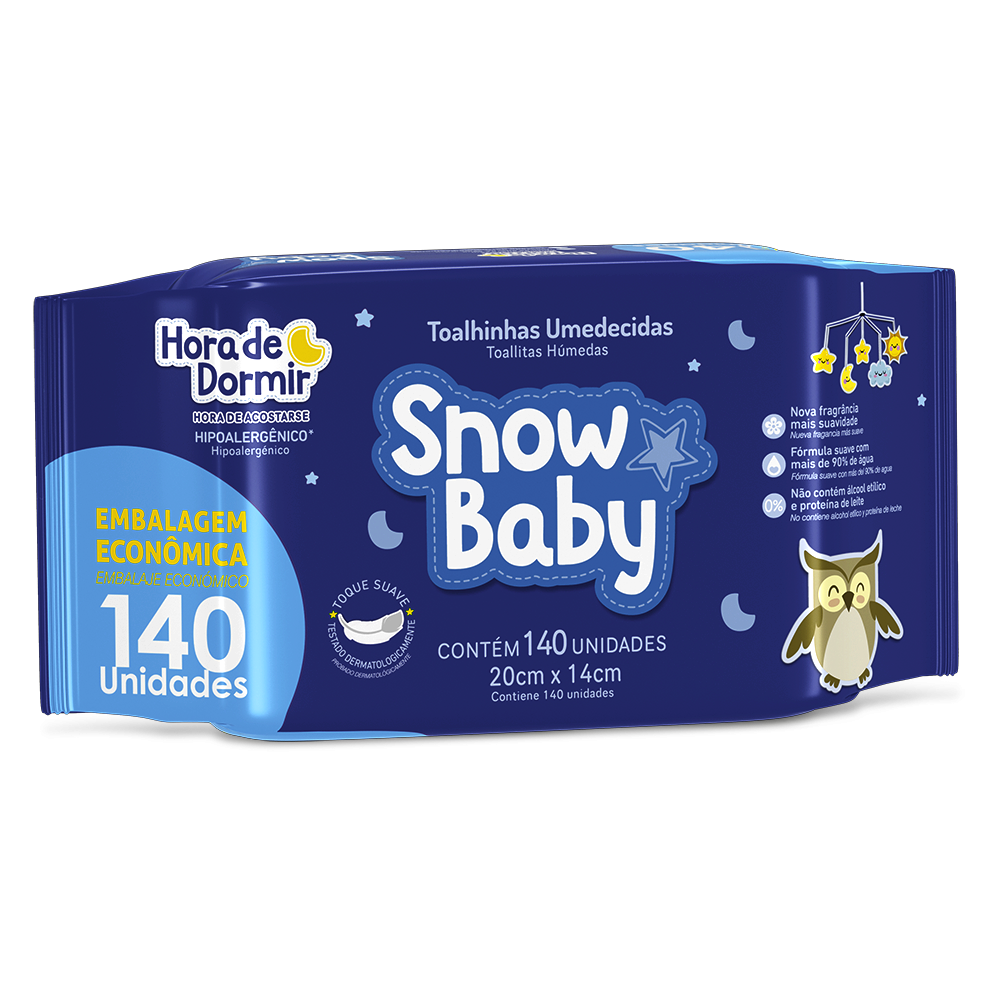 Toalha Umedecida Snow Baby Hora de Dormir 140 unidades