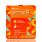 Vitamina C 1G Drogasil Sabor Laranja com 30 Comprimidos Efervescentes