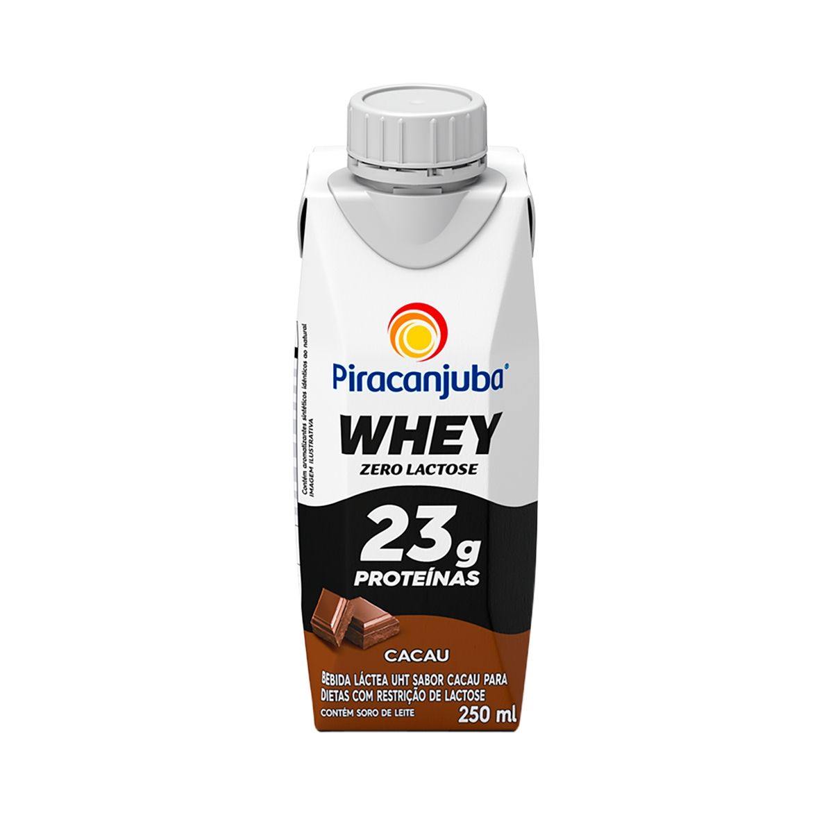 Whey Zero Lactose Piracanjuba Bebida Láctea Sabor Cacau com 250ml