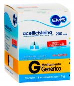 Acetilcisteína 200mg Granulado Sabor Laranja 16 envelopes EMS Genérico