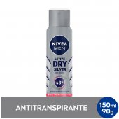 Desodorante Antitranspirante Aerosol Nivea Men Active Dry Silver Masculino com 150ml