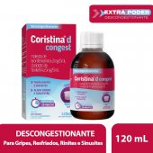 Coristina D Congest Maleato de Bronfeniramina 2mg/5ml + Cloridrato de Filefrina 5mg/5ml Xarope 120ml