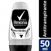 Desodorante Roll-On Rexona Men Invisible Masculino Antitranspirante com 50ml