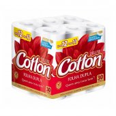 Papel Higiênico Cotton Folha Dupla Neutro Compacto 12 rolos
