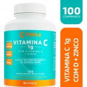 C-Triple Vitamina C 1g com Vitamina D + Zinco com 100 comprimidos