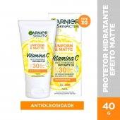 Protetor Solar Hidratante Facial Garnier Uniform & Matte Vitamina C FPS 30 40g