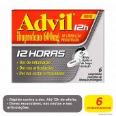 Advil 600mg 12 Horas 6 comprimidos