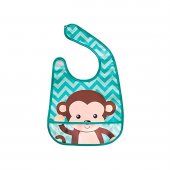 Babador com Bolso Buba Baby Macaco com 1 unidade