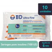Seringa para Insulina BD Ultra-Fine 6mm 100UI com 10 unidades