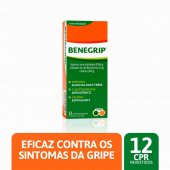 Benegrip Dipirona Monoidratada 500mg + Maleato de Clorfeniramina 2mg + Cafeína 30mg 12 comprimidos