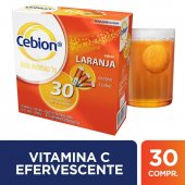 Cebion 1g Vitamina C Sabor Laranja 30 Comprimidos Efervescentes