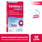 Coristina D Congest Maleato de Bronfeniramina 12mg + Cloridrato de Filefrina 15mg 12 comprimidos