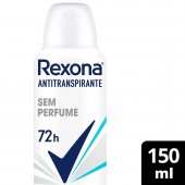 Desodorante Rexona Sem Perfume Feminino Aerossol Antitranspirante com 150ml