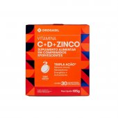 Drogasil Vitamina C 1g + Vitamina D 400UI + Zinco 10mg com 30 Comprimidos