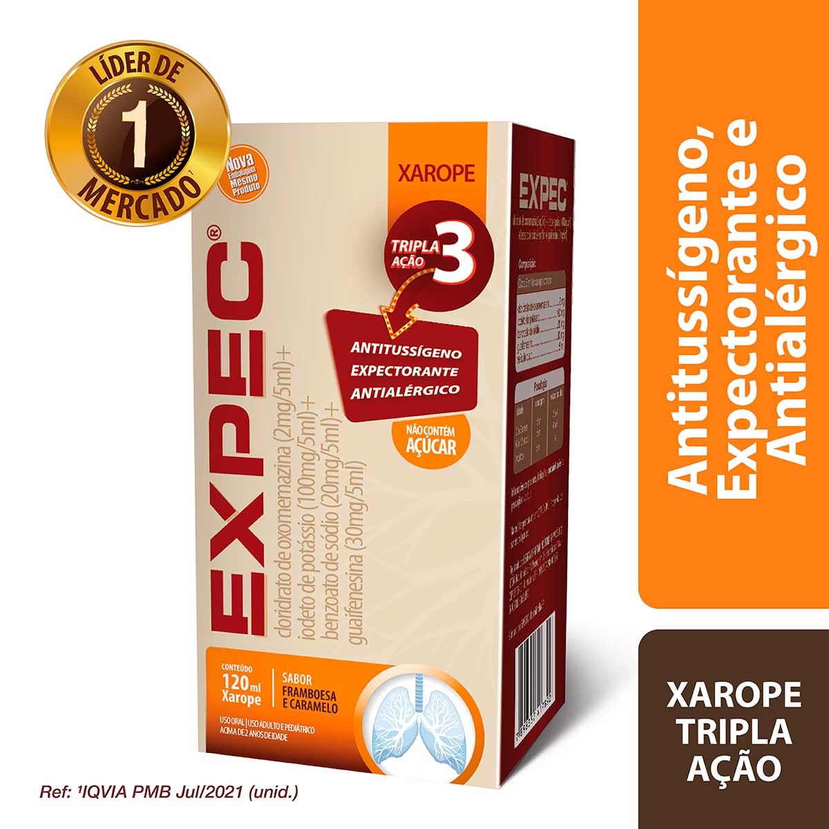 Cloridrato de Bromexina 4mg - Xarope Expectorante Pediátrico- Genérico  Medley - 120ml