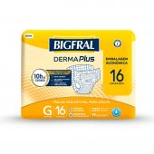 Fralda Geriátrica Bigfral Derma Plus G 16 unidades