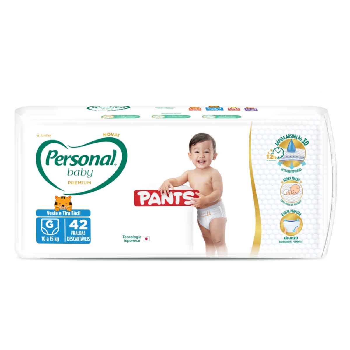 Fralda Personal Baby Premium Protection Tamanho M 34 unidades