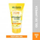 Gel de Limpeza Facial Antibacteriano Garnier Uniform&Matte Vitamina C 150g