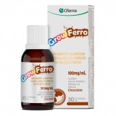 Suplemento Mineral Infantil Grow Ferro Sabor Chocolate 100mg/ml Gotas com 30ml