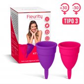 Kit Coletor Menstrual Fleurity Tipo 3 com 2 unidades