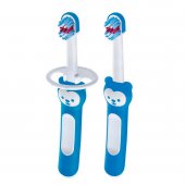 Kit Escova de Dente MAM Babys's Brush 6 Meses+ Azul com 2 unidades