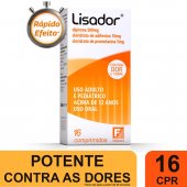 Lisador Dipirona 500mg + Adifenina 10mg + Prometazina 5mg 16 comprimidos
