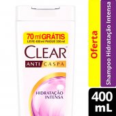 Shampoo Anticaspa Clear Hidratação Intensa com 400ml