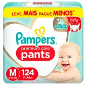 Fralda Pampers Premium Care Pants M - 124 Unidades