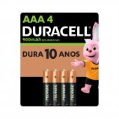 Pilha Alcalina Duracell Recarregável AAA com 4 unidades