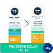 Protetor Solar Facial Nivea Sun Beauty Expert Pele Oleosa FPS 50 com 50g