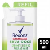 Refil Sabonete Líquido Rexona Antibacterial Erva-Doce 500ml