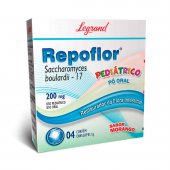 Repoflor Pediátrico 200mg Pó Oral Sabor Morango com 4 envelopes de 1g