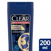 Shampoo Anticaspa Clear Men Cabelo&Barba com 200ml
