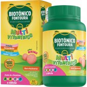 Suplemento Alimentar Infantil Biotônico Fontoura Multivitamínico Sabor Morango 60 comprimidos mastigáveis