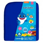 Toalha de Banho Cremer com Capuz Baby Shark Azul com 1 Unidade