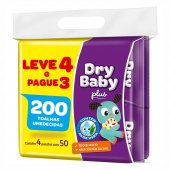 Lenço Umedecido Dry Baby Plus 200 unidades