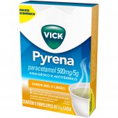 Vick Pyrena Paracetamol 500mg/5g Sabor Mel e Limão Pó para Solução Oral 5 envelopes com 5g cada