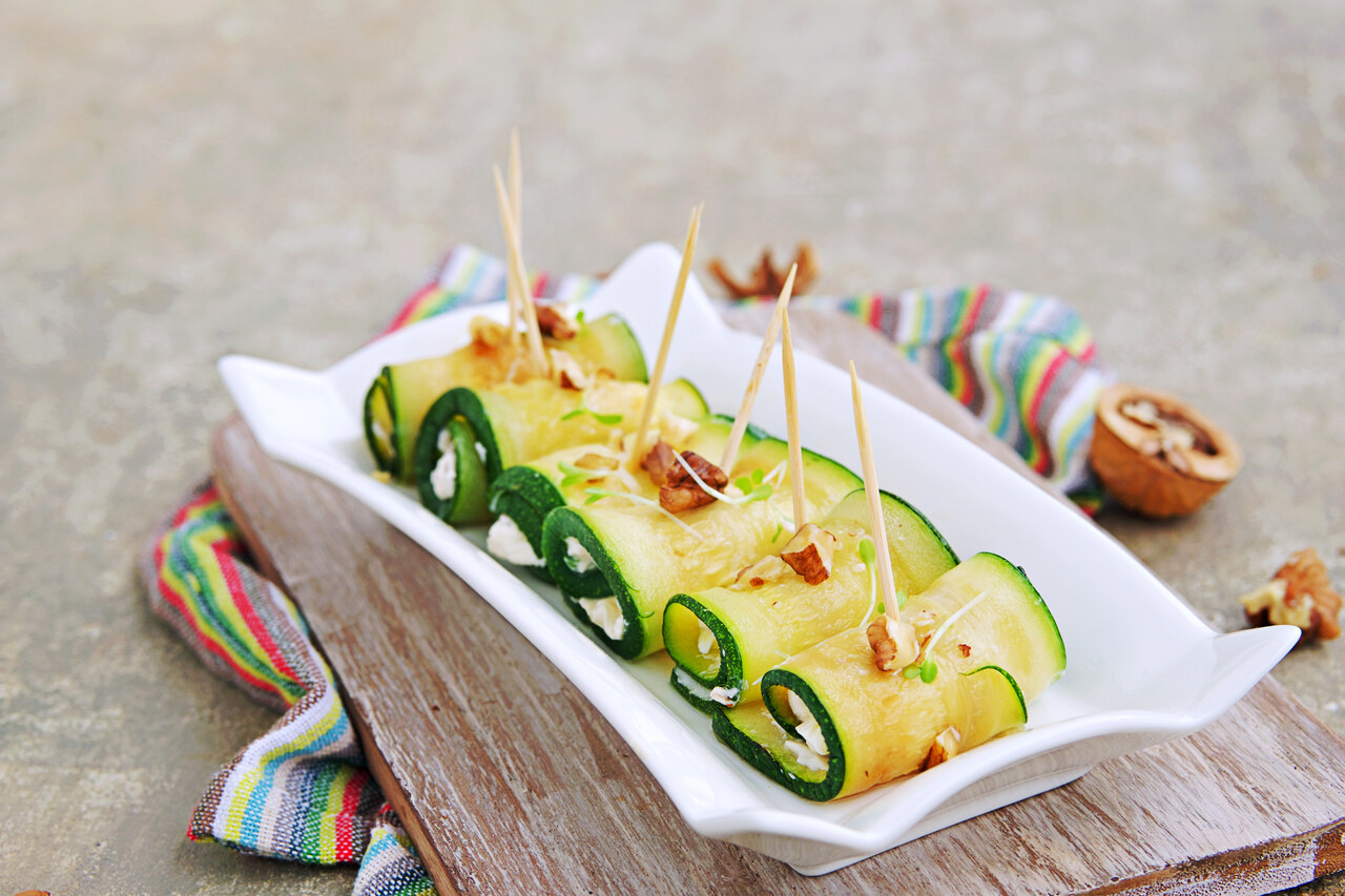 espetinho de queijo coalho e abobrinha