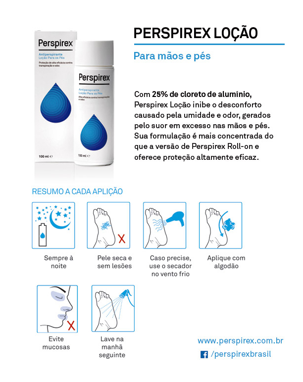 Loção para os Pés Antiperspirante Perspirex 100ml | Drogasil